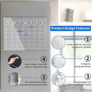 Acrylic Magnetic Dry Erase Board Calendar for Fridge
